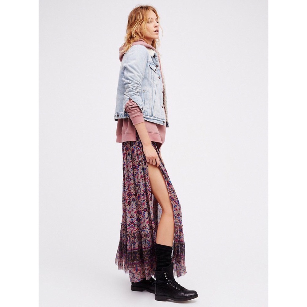 NWOT Free People maxi skirt with slits
